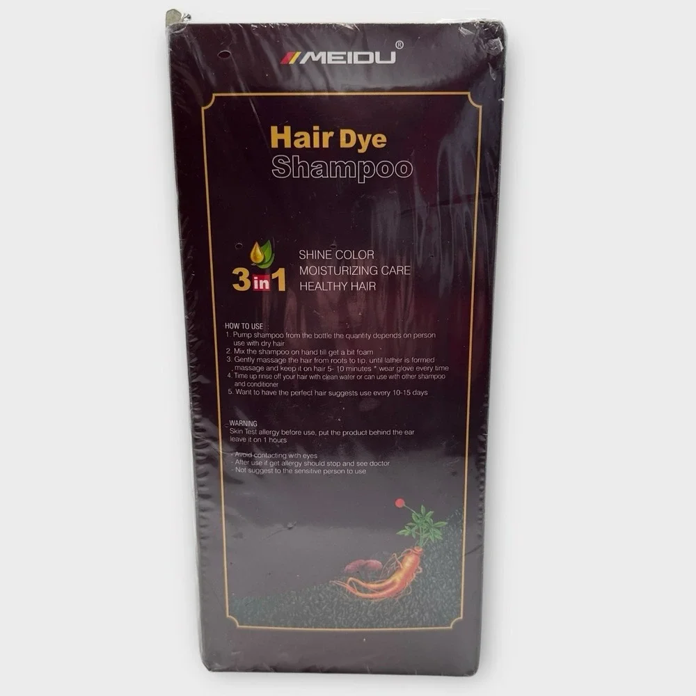 Meidu Hair Dye Color Coffee‎ Brown 3in1 Shampoo Instant Color Shine Moisturizing